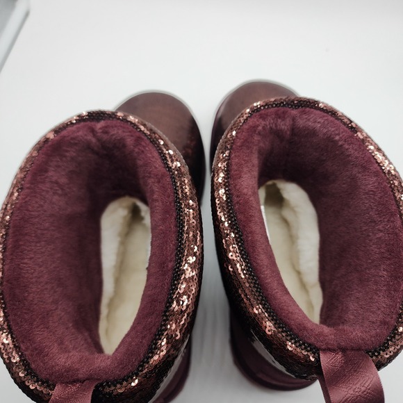 UGG Classic Mini Mirror Ball Sequin Ankle Boots Grape Purple Womens US 8 NWOT - Picture 5 of 8